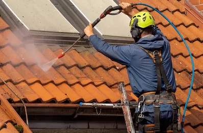 Démoussage et hydrofuge de toiture à Crépon